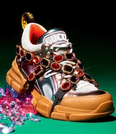 gucci sneakers rindstones|Gucci jeweled striped sneakers.